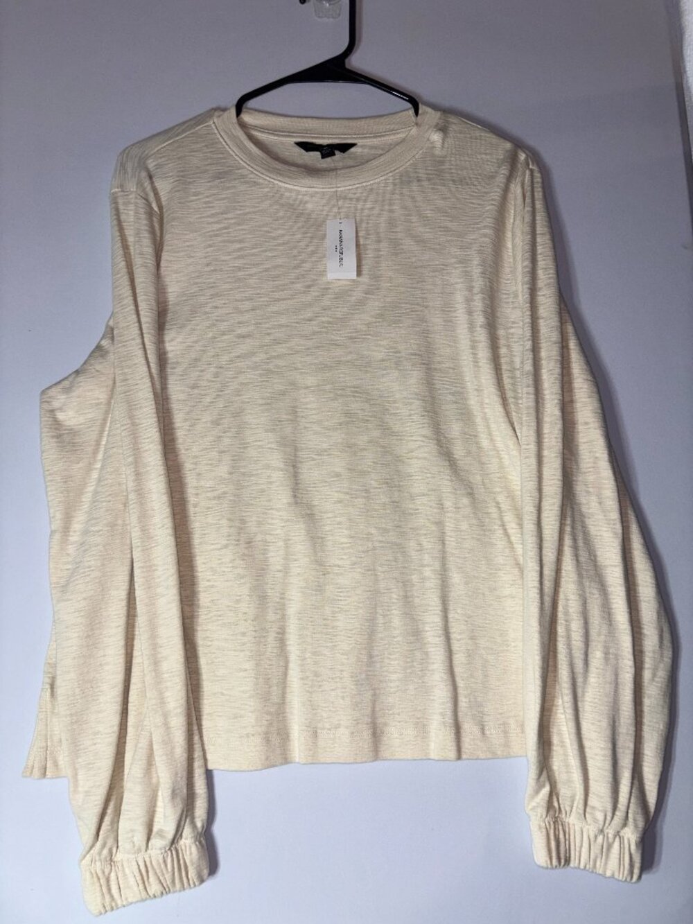 Banana Republic Cream Long Sleeve Slub Knit Pullover Top - Size M NWt